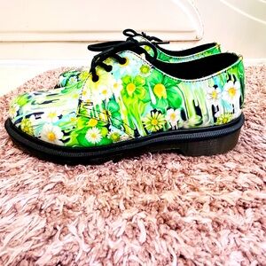 Dr. Martens Green Floral Women's Shoes